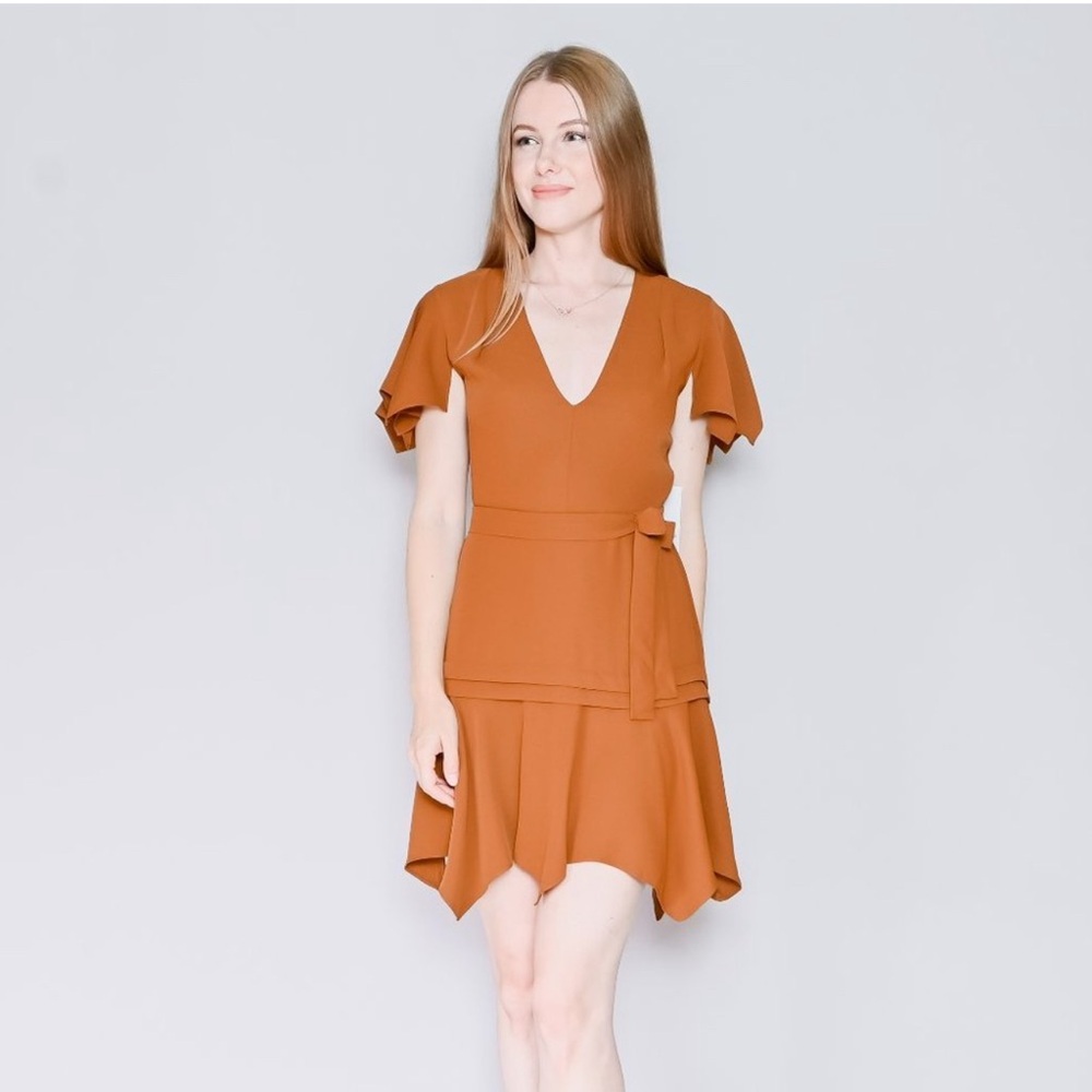 AMANDA UPRICHARD Amalfi Tan Mini Dress NWT Fall Revolve Small